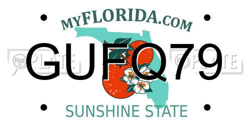 GUFQ79 Florida License Plate
