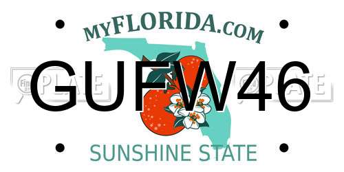 GUFW46 Florida License Plate