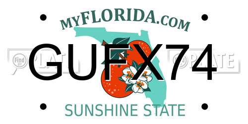 GUFX74 Florida License Plate