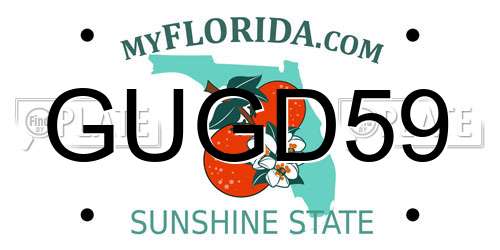 GUGD59 Florida License Plate