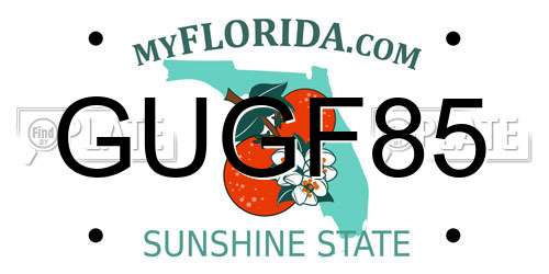 GUGF85 Florida License Plate