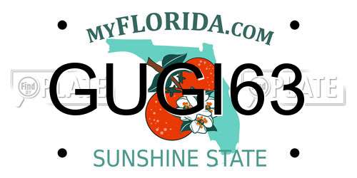 GUGI63 Florida License Plate