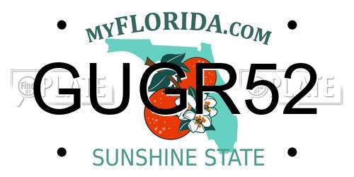 GUGR52 Florida License Plate