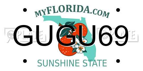 GUGU69 Florida License Plate