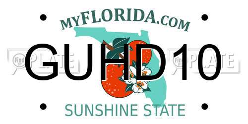 GUHD10 Florida License Plate
