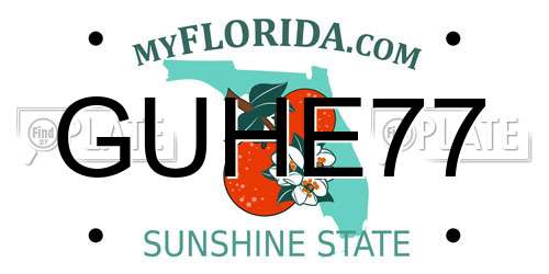 GUHE77 Florida License Plate
