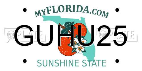 GUHU25 Florida License Plate