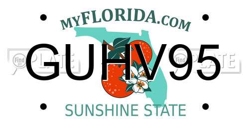 GUHV95 Florida License Plate