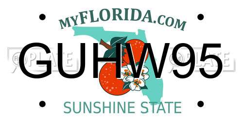 GUHW95 Florida License Plate