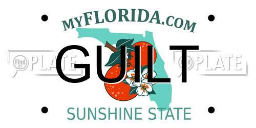 GUILT Florida License Plate