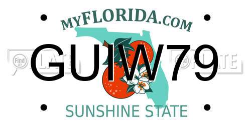 GUIW79 Florida License Plate