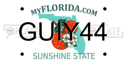 GUIY44 Florida License Plate