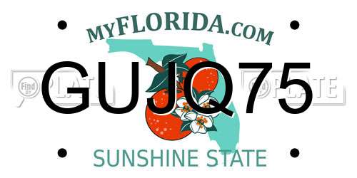 GUJQ75 Florida License Plate
