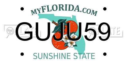 GUJU59 Florida License Plate