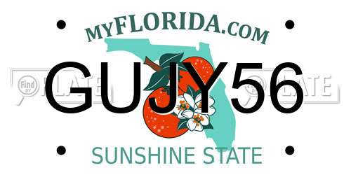 GUJY56 Florida License Plate