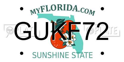 GUKF72 Florida License Plate