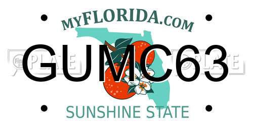 GUMC63 Florida License Plate