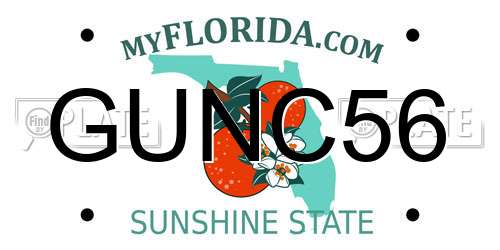 GUNC56 Florida License Plate