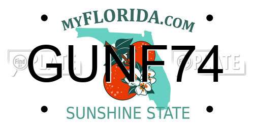 GUNF74 Florida License Plate