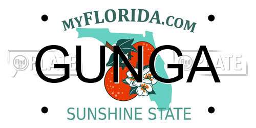 GUNGA Florida License Plate