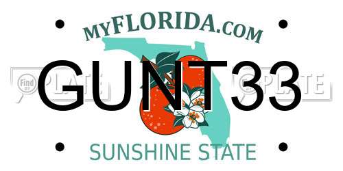 GUNT33 Florida License Plate