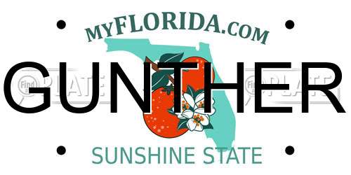 GUNTHER Florida License Plate