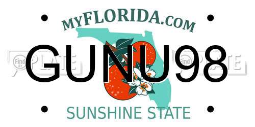 GUNU98 Florida License Plate