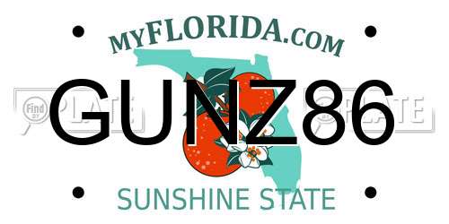 GUNZ86 Florida License Plate