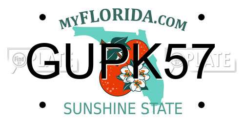 GUPK57 Florida License Plate