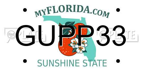 GUPP33 Florida License Plate