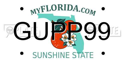 GUPP99 Florida License Plate