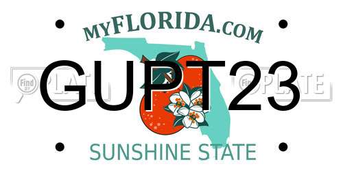 GUPT23 Florida License Plate