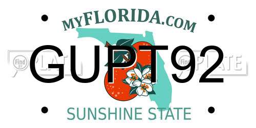 GUPT92 Florida License Plate