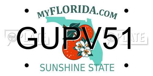 GUPV51 Florida License Plate