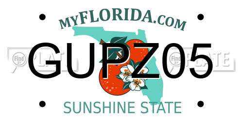 GUPZ05 Florida License Plate