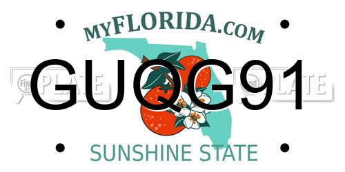 GUQG91 Florida License Plate