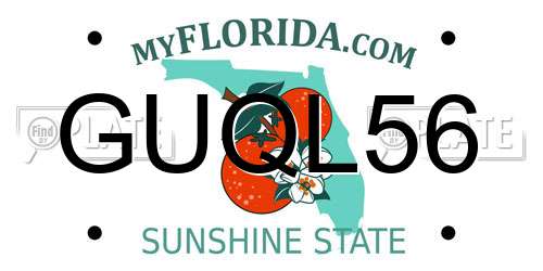 GUQL56 Florida License Plate