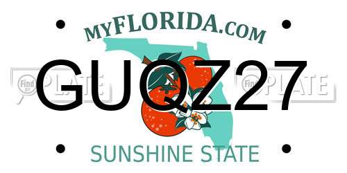 GUQZ27 Florida License Plate