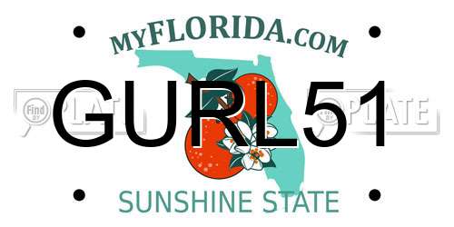 GURL51 Florida License Plate