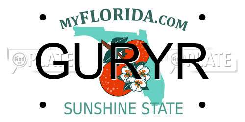 GURYR Florida License Plate
