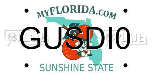 GUSDI0 Florida License Plate