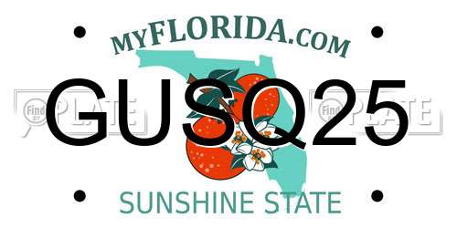 GUSQ25 Florida License Plate