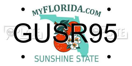GUSR95 Florida License Plate