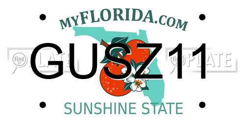 GUSZ11 Florida License Plate
