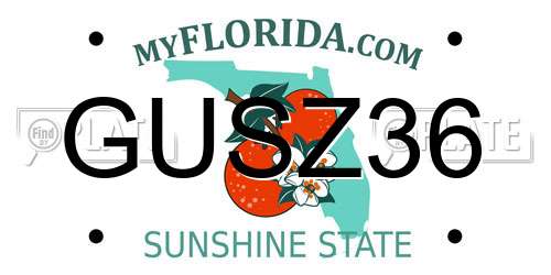 GUSZ36 Florida License Plate
