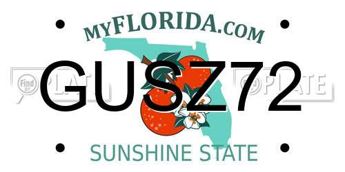 GUSZ72 Florida License Plate