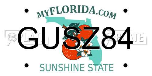 GUSZ84 Florida License Plate