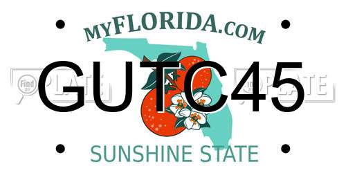 GUTC45 Florida License Plate