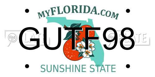 GUTF98 Florida License Plate