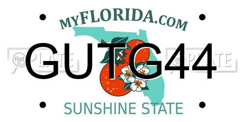 GUTG44 Florida License Plate